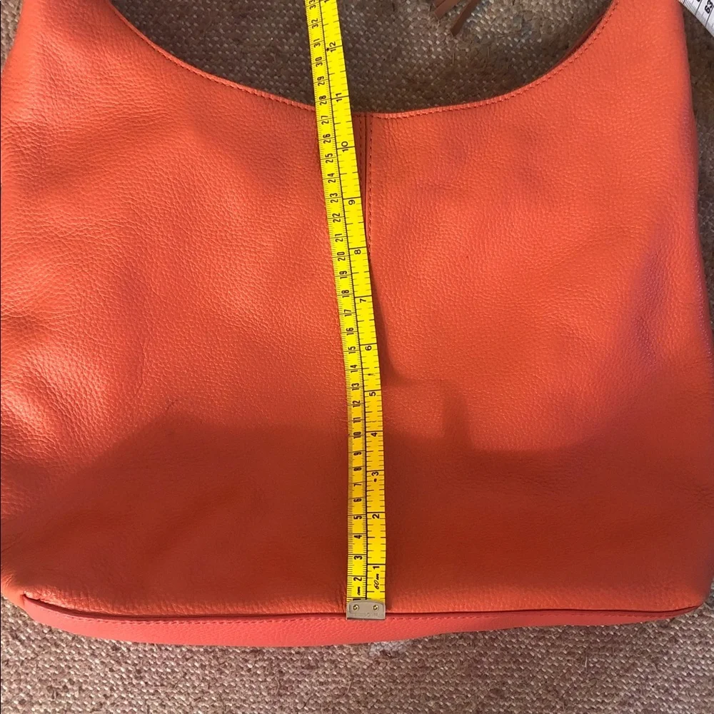 The Sak Huntley Hobo Orange Pebbled Leather Shoulder Bag
